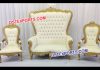 Royal Wedding Brass Metal Golden Throne Set