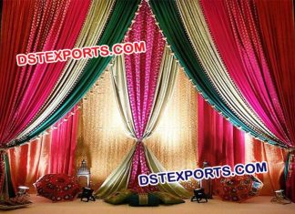 Latest Design Asian Wedding Stage Backdrop Curtains