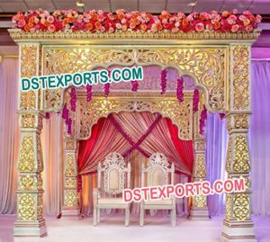 Latest Golden Wedding Mandap Set