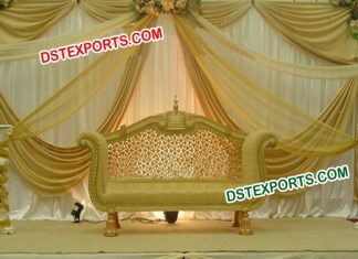 Asian Wedding Golden Carved Love Seater