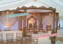 Wedding Wooden Double Pillars Mandap Set wedding mandap manufacturer