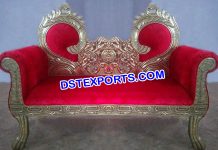 Latest Wedding Brass Metal Leaf Sofa Set
