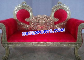 Latest Wedding Brass Metal Leaf Sofa Set