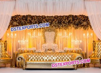 New Design Wedding Gold Tufted Furniture