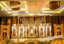Fancy Wedding Stage Decoration with Back wall Panels Fancy Wedding Stage Decoration with Back wall Panels