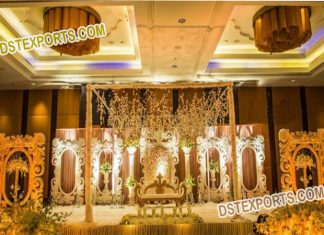 Fancy Wedding Stage Decoration with Back wall Panels Fancy Wedding Stage Decoration with Back wall Panels