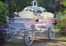 White Cinderella Horse Drawn Carriage