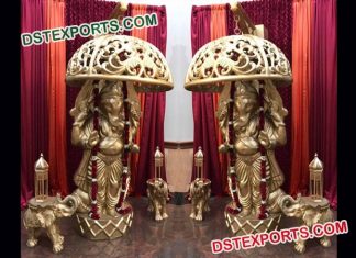 Fiber Ganesha Statues With Umberala Fiber Ganesha Statues With Umberala