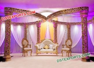 Gold Indian Wedding Decoration Mandap