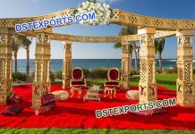 Gold Indian Wedding Mandap