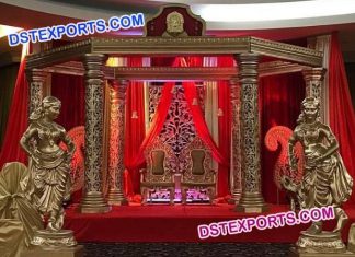 Indian Wedding Gold Carved Mnadap Set