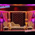 Indian Wedding Golden Crystal Stage Decor