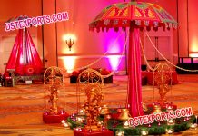 Wedding Decoration Umbrella with small Ganesha Statues Wedding Decoration Umbrella with small Ganesha Statues