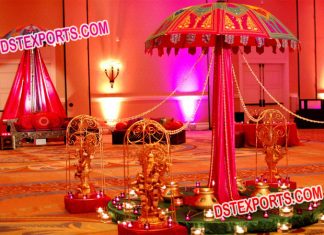 Wedding Decoration Umbrella with small Ganesha Statues Wedding Decoration Umbrella with small Ganesha Statues