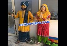 Punjabi Culture Sardar & Sardarni Fiber Statues Punjabi Culture Sardar & Sardarni Fiber Statues