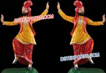 Punjabi Dancing Bhangra Fiber Statue Punjabi Dancing Bhangra Fiber Statue