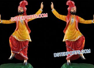 Punjabi Dancing Bhangra Fiber Statue Punjabi Dancing Bhangra Fiber Statue