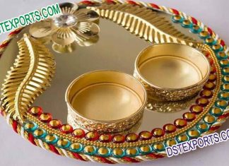 Traditional Golden Thali for Wedding