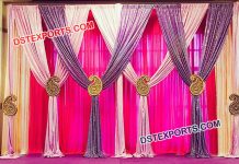 Wedding Backdrop Curtains With Hanging Paisleys Wedding Backdrop Curtains With Hanging Paisleys