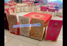 Wedding Hand Embrodried Chair Cover Overlays