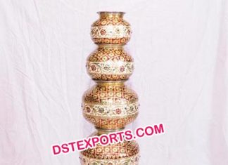 Wedding Meenakari Hand Made Steel Pot