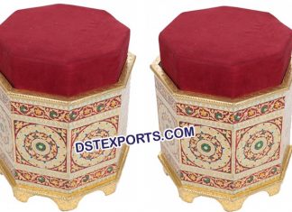 Wooden Handicraft Meenakari Stools