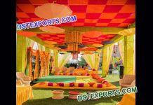 Stage Decoration for Mehandi Function mehandi stage set decoration L