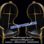 English Wedding Bride Groom Chairs With Hood PL9652