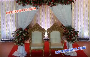 Brass Metal Bride & Groom Wedding Chairs