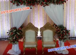 Brass Metal Bride & Groom Wedding Chairs Brass Metal Bride & Groom Wedding Chairs