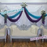 Asian Wedding New Silver Carved Sofa Set