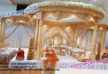 Indian Wedding Wooden Look Fiber Mandap Indian Wedding Wooden Look Fiber Mandap