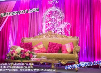 Wedding Stage Embrodried Paisley Design Backdrop Wedding Stage Embrodried Paisley Design Backdrop
