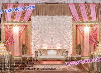 Latest Wedding Stage Set With Flower Wall Latest Wedding Stage Set With Flower Wall