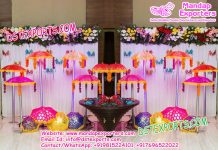 Asian Wedding Mehandi Stage Decoration Umbrellas Asian Wedding Mehandi Stage Decoration Umbrellas
