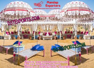 Punjabi Wedding Mehandi Stage Decoration With Umbrellas Punjabi Wedding Mehandi Stage Decoration With Umbrellas