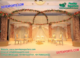 Elegant Hindu Wedding Wooden Stage Decoration Elegant Hindu Wedding Wooden Stage Decoration