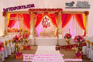 Indian Wedding Golden Jali Mandapam With Swing