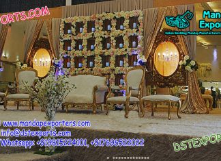 Stunning Flower Wall Wedding Stage Stunning Flower Wall Wedding Stage