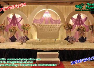 Exclusive Wedding Stage Decor With Round Panels Exclusive Wedding Stage Decor With Round Panels