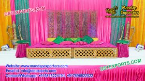 Mehndi Stage Decoration With Moroccan Bed copy