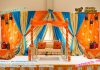 Mehndi Stage With Decorated Jhula Swing Mehndi Stage With Decorated Jhula Swing