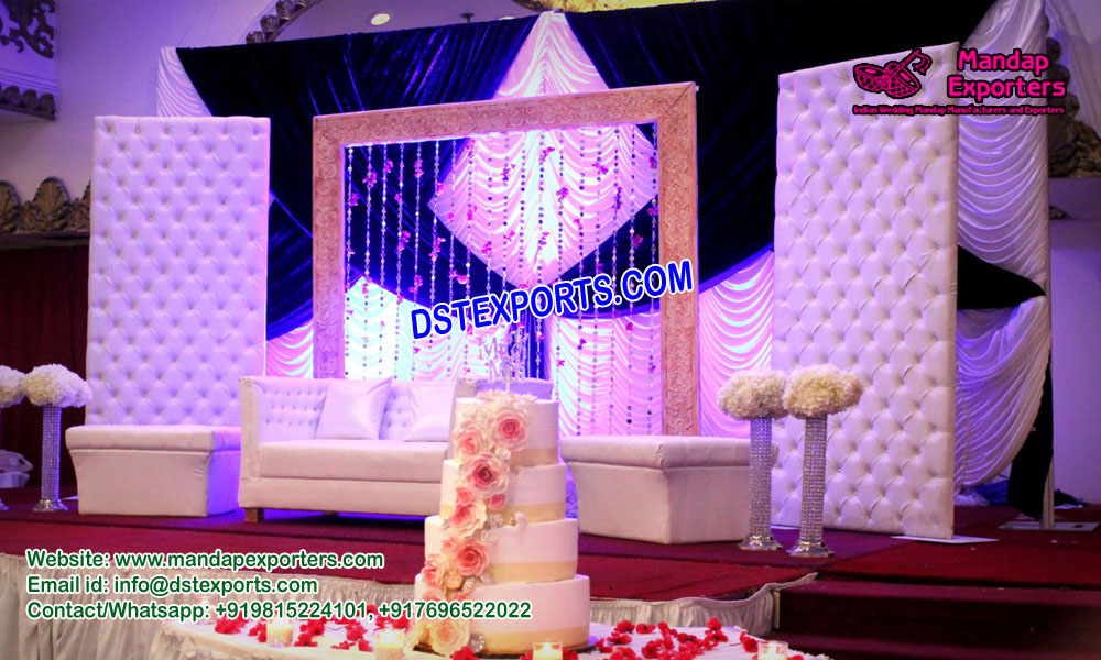 Fabulous Wedding Stage Leather Tufted Panels