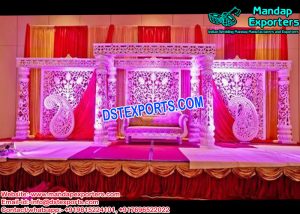 Grand Look Fiber Carved Mandap Set