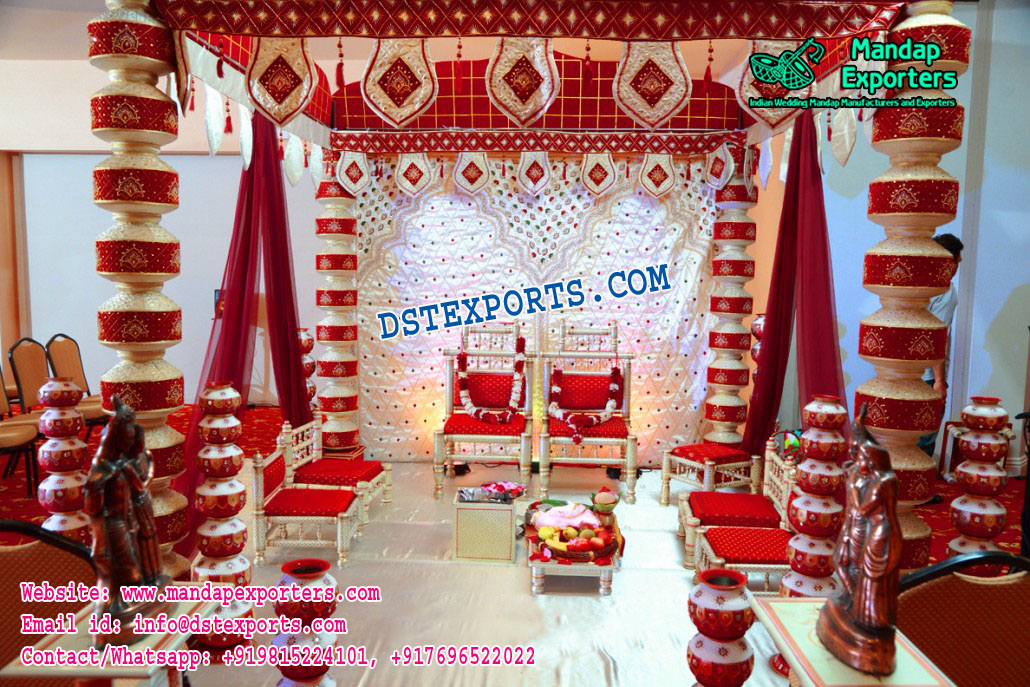 Hindu Wedding Latest Pot Pillars Mandap Set