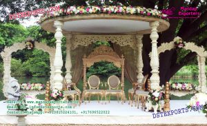 Open Area Wooden Look Fiber Mandap