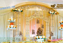 Royal Wedding Entrance Decor With Ganesha Statues Royal Wedding Entrance Decor With Ganesha Statues