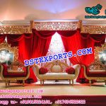 Royal Red Gold Combo Wedding Stage