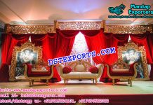 Royal Red Gold Combo Wedding Stage Royal Red Gold Combo Wedding Stage