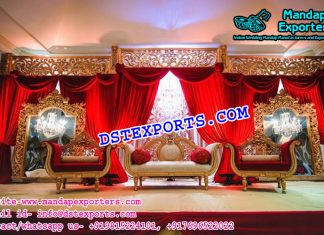Royal Red Gold Combo Wedding Stage Royal Red Gold Combo Wedding Stage